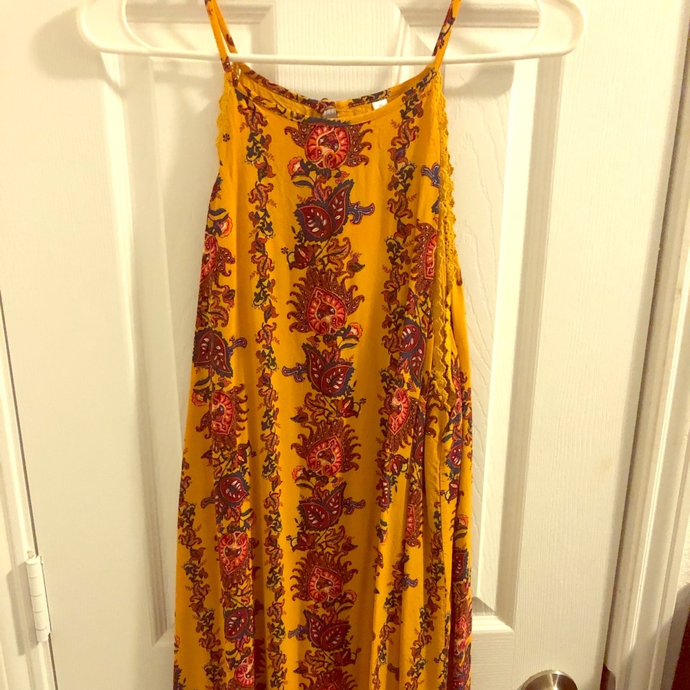 Yellow floral sun dress